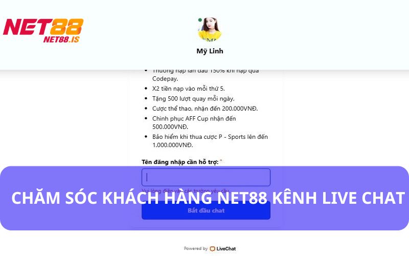 Chat trực tuyến hỗ trợ người chơi Net88 24/7