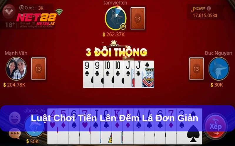 Tiến lên đếm lá có luật thi đấu không quá phức tạp